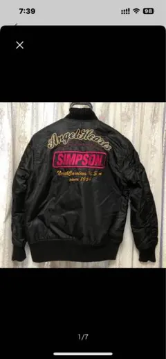 SIMSPON MA-1ジャケット ブラック SIMPSON - シンプソン ma-1の通販 by まさ's shop｜シンプソン