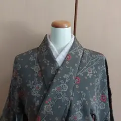 正絹　花柄 小紋