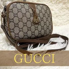 希少 レア グッチプラス GG 総柄 ロゴ レザー ショルダーバッグ 金具 ミニ