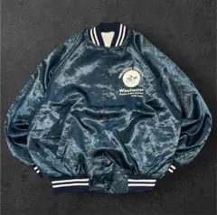 90s vintageAUBURN ナイロンジャケット スタジャン 黒　古着