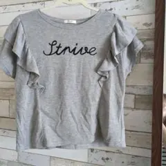 COLZA レディース 半袖 フリル Tシャツ グレー Lサイズ