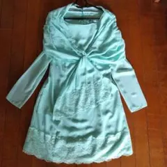 薄水色 パーティードレス ショール付き