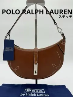 POLO RALPH LAUREN ID ショルダーバッグ ステッチ 茶
