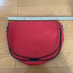 【レア】Lacoste メッセンジャーバッグ 赤　レトロファッション