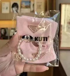 LABUBU POP MARTぬい服　ニット　ネックレス3点セット　冬用　ピンク