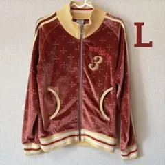 希少　adidas ベロア ジャージ Lサイズ レッド トラックジャケット