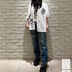 新品タグ付きHYSTERIC GLAMOUR 長袖シャツ ホワイト FREEのサムネイル