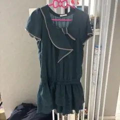 14 axes femme ダークグリーン 半袖ミニワンピース