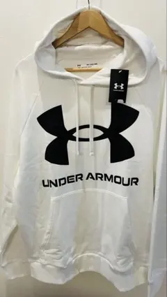 タグ付き新品　アンダーアーマー パーカー 白　XL スウェット ロゴ フーディー