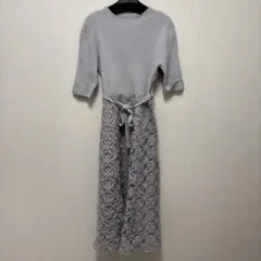 インデックス　フラワーレースドッキングワンピース【洗える抗ピル】