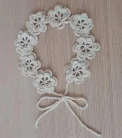 かぎ編み お花モチーフ つけ襟