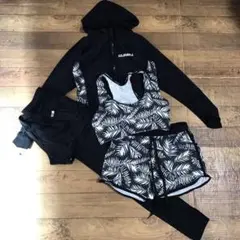 ラッシュガード 5点セット フード付き　レディース　水着　日焼け防止