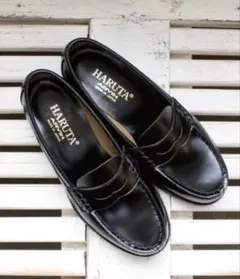 HARUTA ブラック レザー ローファー