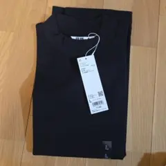 ユニクロ U エアリズムコットンオーバーサイズモックネックT(5分丈) ブラック