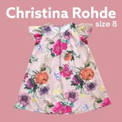 【美品】クリスティーナローデ 花柄 袖フリル ピンク　ワンピースのサムネイル