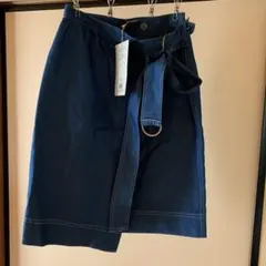 新品　MINIMUM デニム　ひざ丈　ラップスカート Sサイズのサムネイル