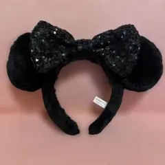 東京ディズニーリゾート ミニーマウス ファー もこもこ カチューシャ ブラック