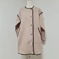 Wcloset パイピング ロングコート【F】長袖 アウター ベージュのサムネイル