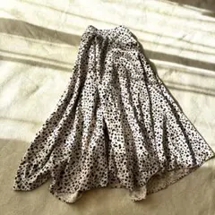 ヒョウ柄フレアロングスカート オールシーズンOK M～L相当 ウエストゴム