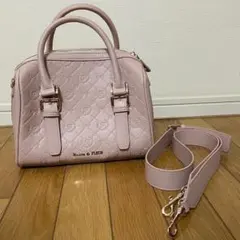 【新品、Maison de FLEUR】モノグラムベルトボストンMバッグ　ピンク