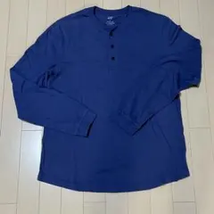 GAP EVERYDAY SOFT 長袖ヘンリーネックシャツ ブルー Mのサムネイル