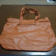 フェイクレザー トートバッグ キャメル