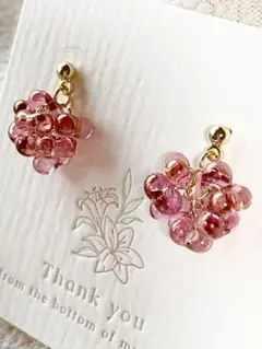 ファルファーレビーズピアス シエナピンク cyacoru