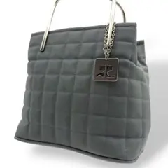 クレージュ ハンドバッグ ミニバッグ 腕掛け ナイロン グレー系 キルティング