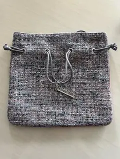【新品未使用】Charmantsac 巾着リントン マルチグレーチェック Tweed Bag （ツイード巾着バッグ） - charmantsac