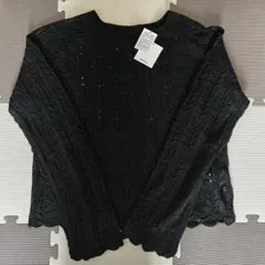 【訳あり】　新品未使用　NOAHL ノアル　透かし編み　ニット　ブラック