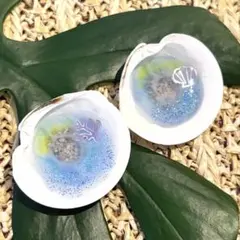 レジン 海 貝殻オブジェ 2こセット