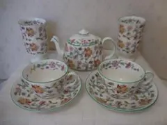 ミントン ハドンホール ティーポット カップ＆ソーサー 2客 コブレット２つ