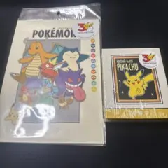 ポケモン　スリーコインズ　付箋　ピカチュウ　メモ帳　ケース付き