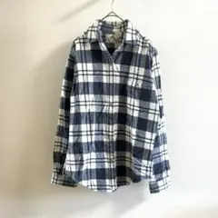 イースタンマウンテンスポーツ チェックシャツ 長袖 ホワイト ブルー