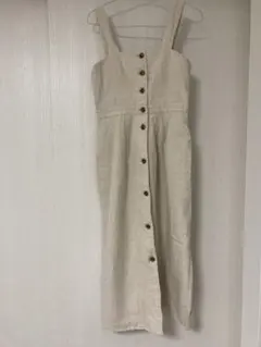 LOWRYS FARM サロペット ベージュ フロントボタンのサムネイル