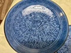 有田焼　青色花柄陶磁器皿 8枚セット