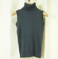 GAP アンゴラウール混タートルニット XXS ノースリーブ ブルーグレー