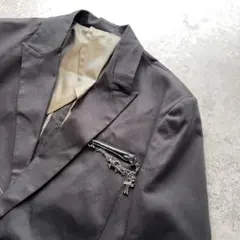 新品タグ付　テーラードジャケット　お兄系　クロス チェーン 十字架 光沢 (M)