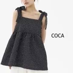COCA ドット柄 ノースリーブ チュニック リボンショルダーのサムネイル