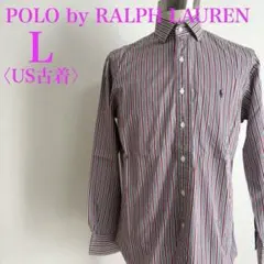 ポロバイラルフローレン ストライプシャツ REGENT カスタムフィット　L