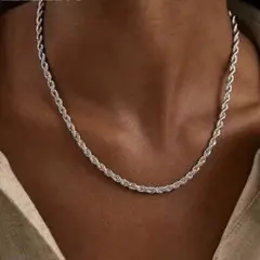 シルバー ツイストチェーン ネックレス メンズ レディース 925 チャーム