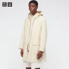 UNIQLO U フーデッドコート　2021年モデル ホワイト　Sサイズ