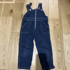 ミキハウス　ダークブルー ジッパー付きデニムオーバーオール 100cm~
