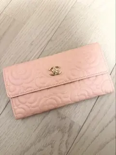 【新品同様】シャネル CHANEL カメリア キャビアスキンココマーク ピンク