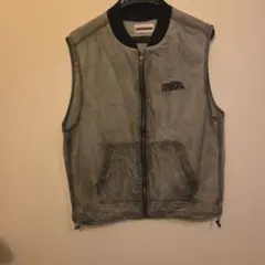 ​人気　centimeter センチメーター デニムベスト 刺繍ロゴ ストリート