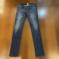 moussyスキニーデニム レディースダークブルー25