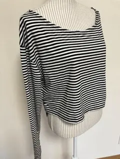 SHEIN EZwear トップス ボーダー 長袖 ロンＴ 薄手