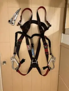 藤井電工 カイトハーネス Mサイズ 赤+KHランヤード+肩パッド+フック 