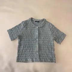 ミズイロインド　ブルーグレー半袖ニット