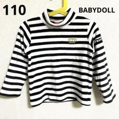 110 Babydoll ベビードール タートル ボーダー ハイネック 長袖